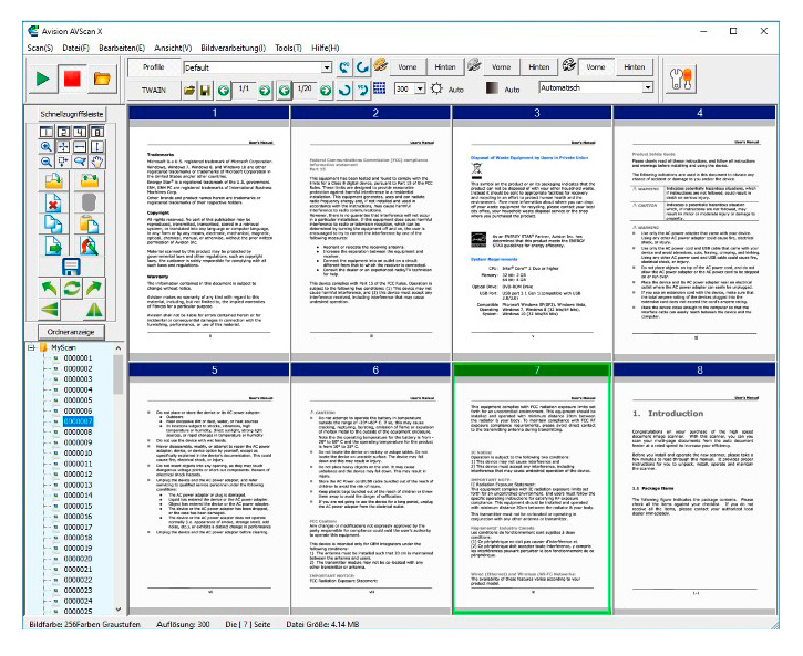 Userinterface AvScan 