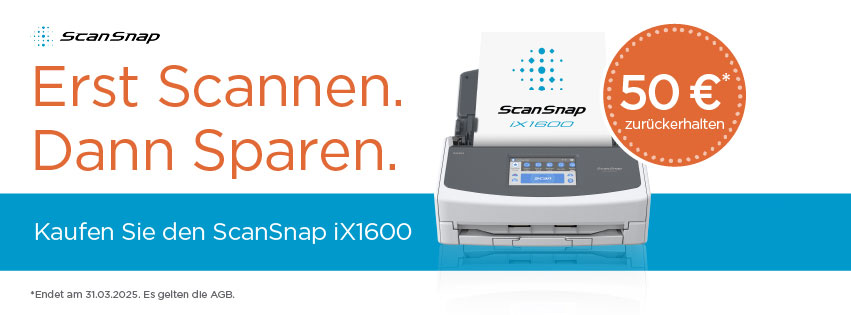 ScanSnap iX1600 Cashback Aktion