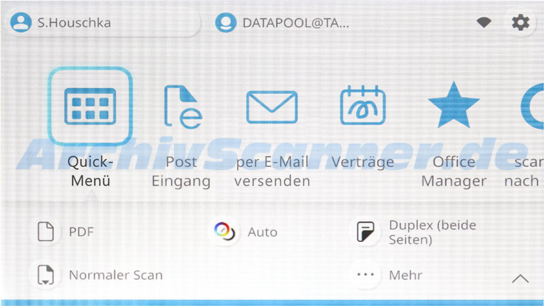 Ricoh ScanSnap iX2500 mit Quick Men&uuml;